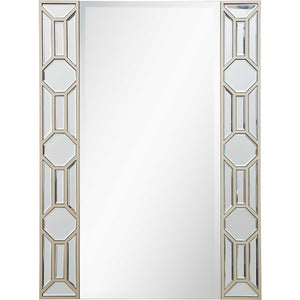 Homeroots 35" Champagne Accent Wood Framed Mirror  Glass 403724