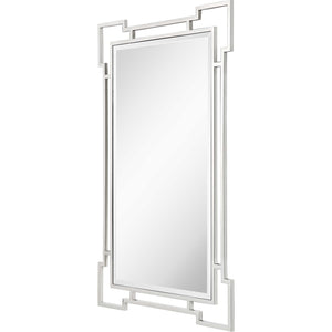 Homeroots 42" Silver Accent Wood Mirror  Glass 403726