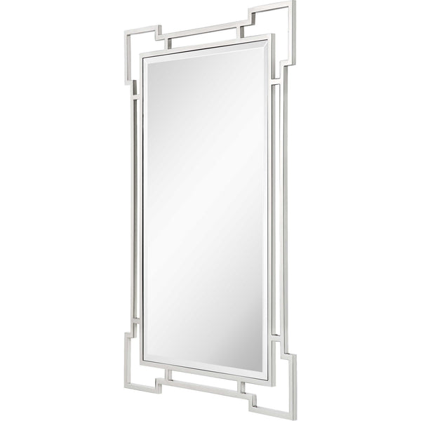 Homeroots 42" Silver Accent Wood Mirror  Glass 403726