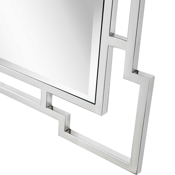 Homeroots 42" Silver Accent Wood Mirror  Glass 403726