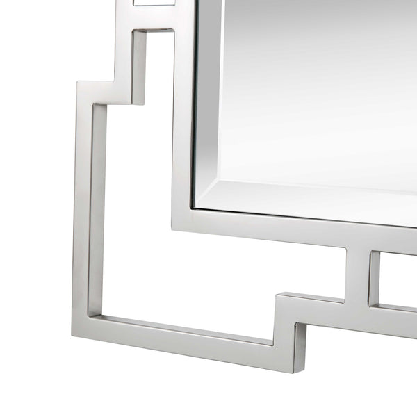 Homeroots 42" Silver Accent Wood Mirror  Glass 403726