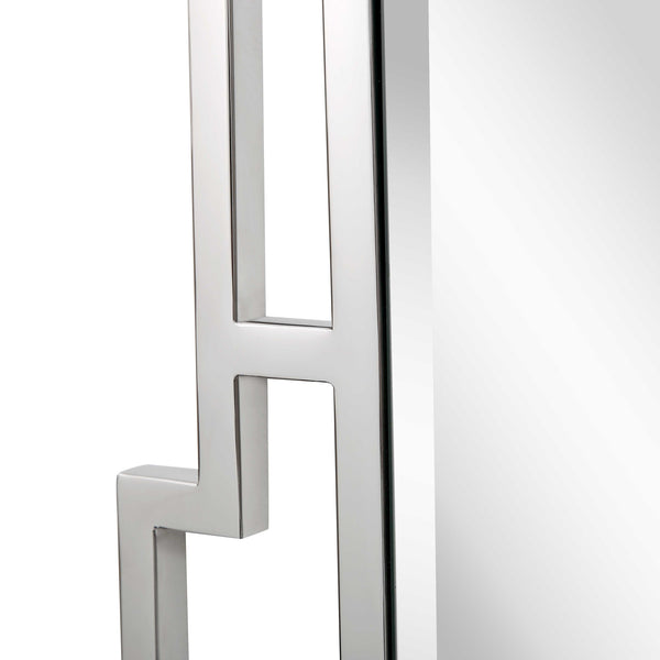 Homeroots 42" Silver Accent Wood Mirror  Glass 403726