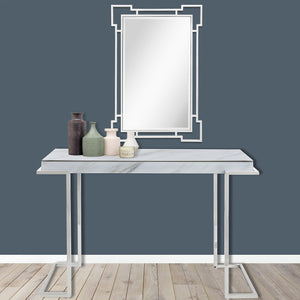 Homeroots 42" Silver Accent Wood Mirror  Glass 403726