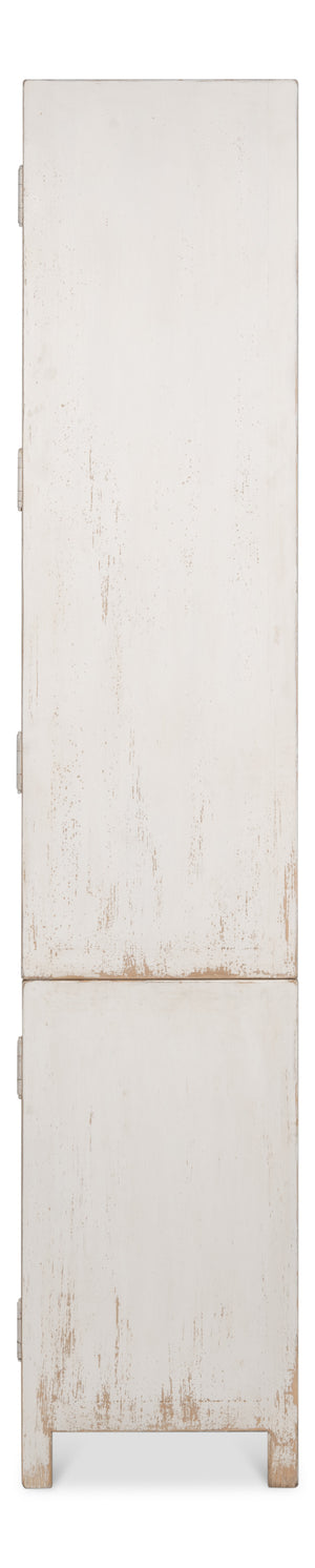 Sarreid Simplicity Bookcase - Versatile Six Removable Shelves In Reclaimed Pine With Antique White Wash Finish White  40372