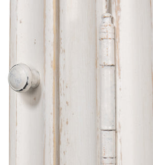 Sarreid Simplicity Bookcase - Versatile Six Removable Shelves In Reclaimed Pine With Antique White Wash Finish White  40372