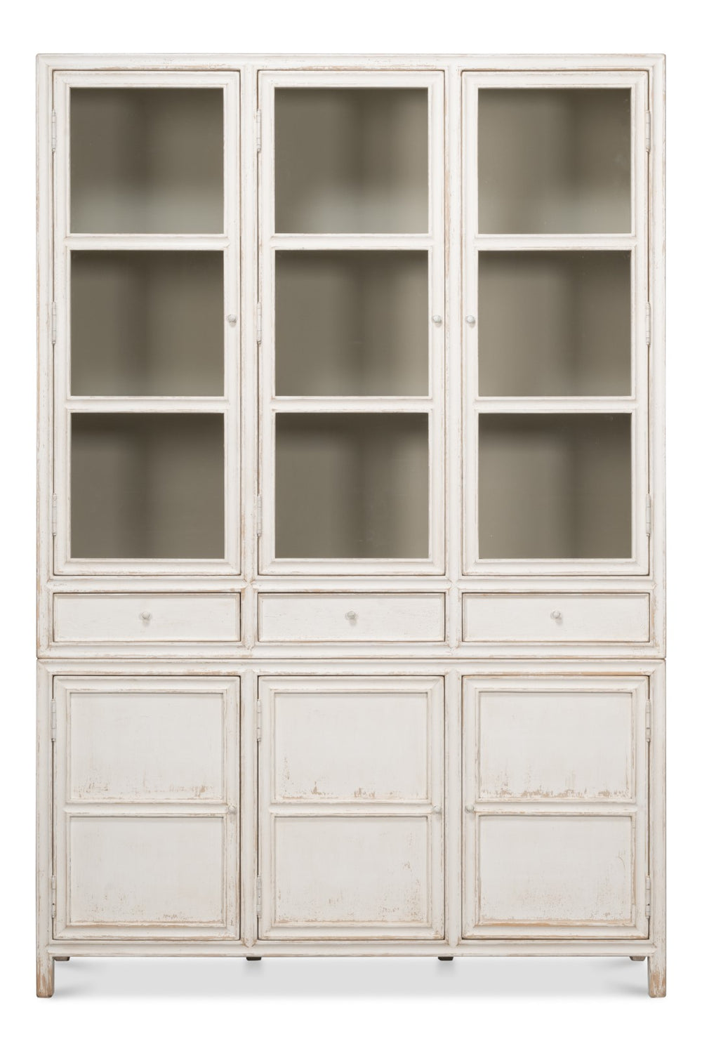 Sarreid Simplicity Bookcase - Versatile Six Removable Shelves In Reclaimed Pine With Antique White Wash Finish White  40372