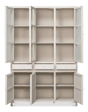 Sarreid Simplicity Bookcase - Versatile Six Removable Shelves In Reclaimed Pine With Antique White Wash Finish White  40372