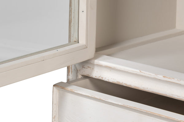 Sarreid Simplicity Bookcase - Versatile Six Removable Shelves In Reclaimed Pine With Antique White Wash Finish White  40372