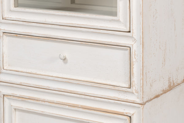 Sarreid Simplicity Bookcase - Versatile Six Removable Shelves In Reclaimed Pine With Antique White Wash Finish White  40372