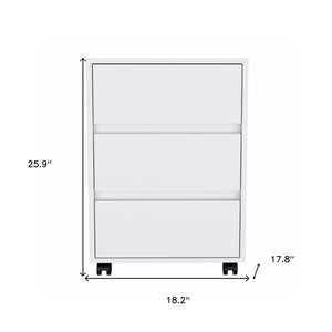 Homeroots 18" White Three Drawer Rolling Cabinet  Manufactured Wood 403736