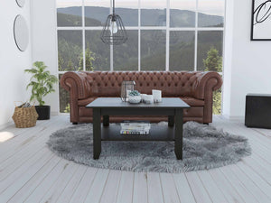 Homeroots 32" Black Coffee Table With Shelf   403740