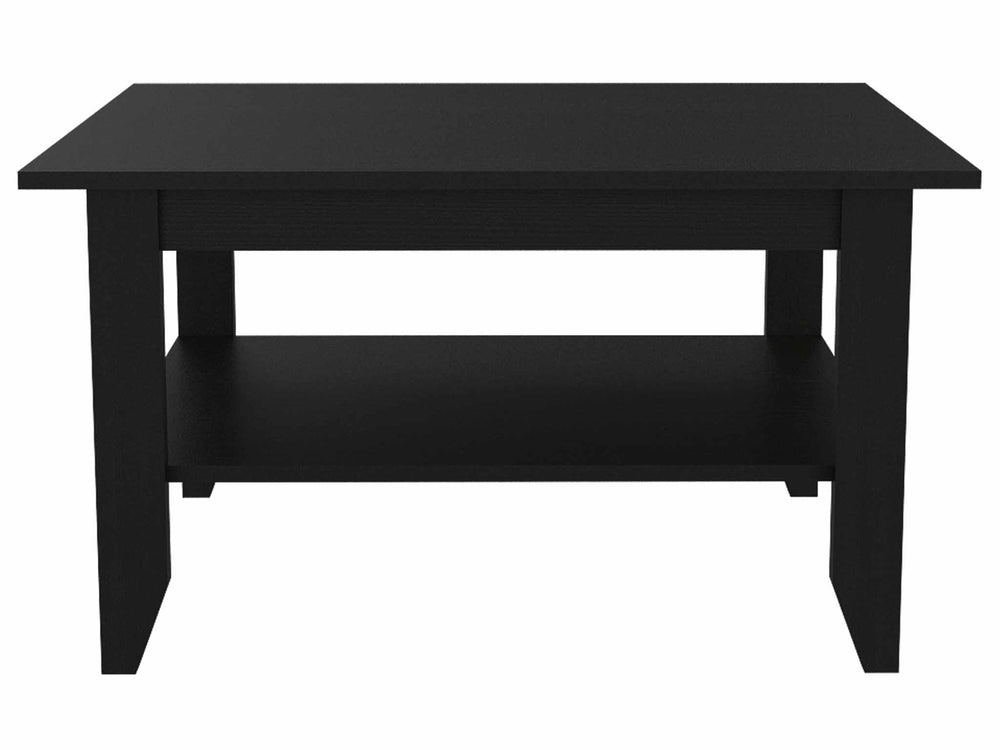 Homeroots 32" Black Coffee Table With Shelf   403740
