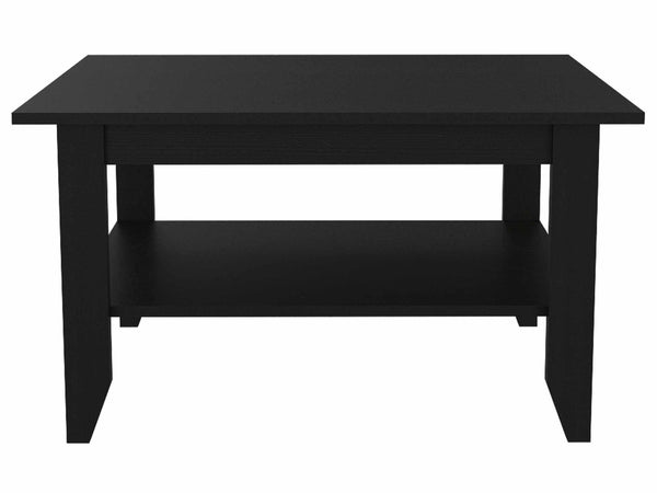 Homeroots 32" Black Coffee Table With Shelf   403740