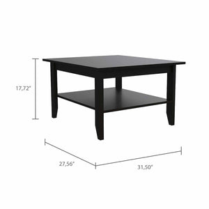 Homeroots 32" Black Coffee Table With Shelf   403740