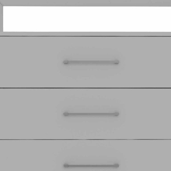 Homeroots Modern White Four Drawer Dresser With Hutch  Manufactured Wood 403742