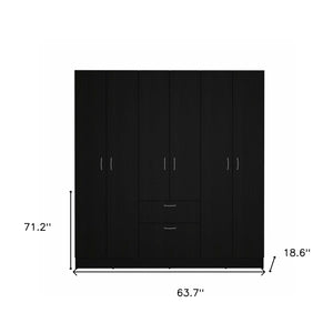 Homeroots 71" Black And White Single Drawer Combo Dresser  Manufactured Wood 403745