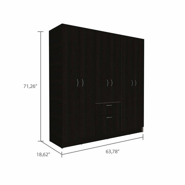 Homeroots 71" Black And White Single Drawer Combo Dresser  Manufactured Wood 403745