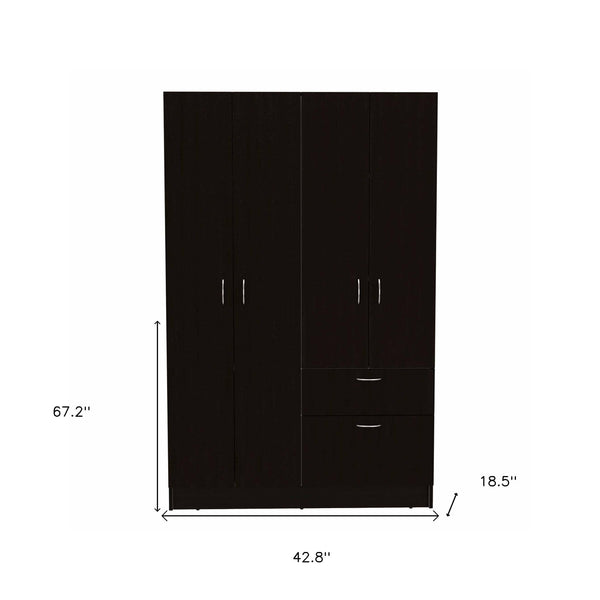 Homeroots 67" Black And White Single Drawer Combo Dresser  Manufactured Wood 403746