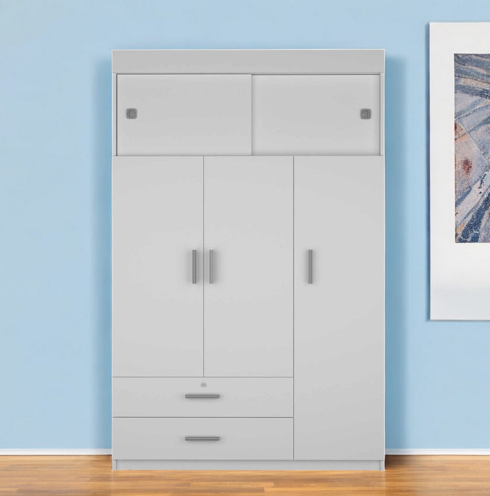 Homeroots 73" White Two Drawer Combo Dresser  Manufactured Wood 403747