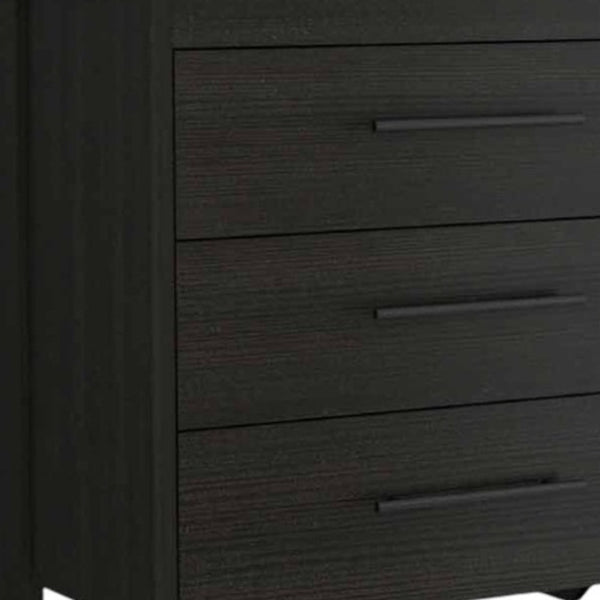 Homeroots 59" Black Six Drawer Double Dresser  Manufactured Wood 403750