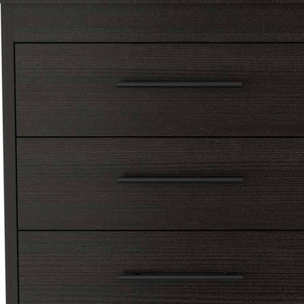 Homeroots 59" Black Six Drawer Double Dresser  Manufactured Wood 403750