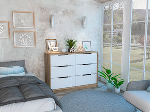 Homeroots 42" Brown And White Four Drawer Dresser  Manufactured Wood 403751