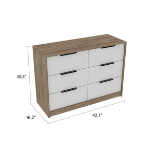Homeroots 42" Brown And White Four Drawer Dresser  Manufactured Wood 403751