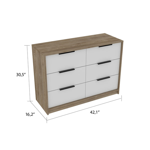 Homeroots 42" Brown And White Four Drawer Dresser  Manufactured Wood 403751