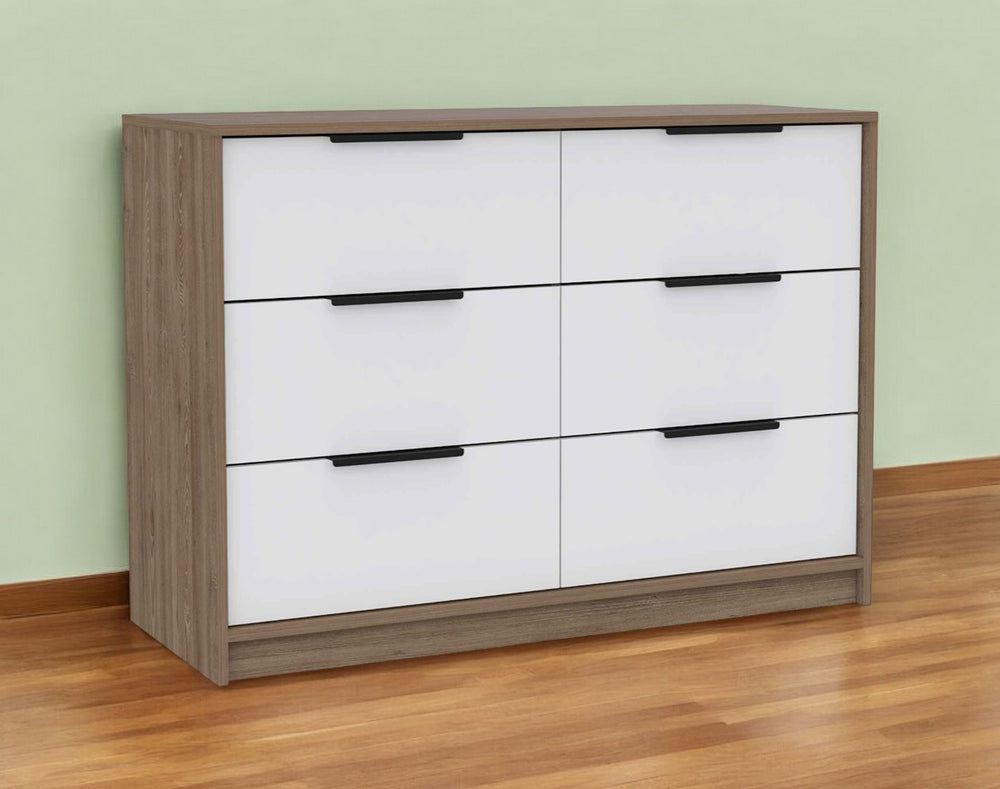 Homeroots 42" Brown And White Four Drawer Dresser  Manufactured Wood 403751