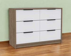 Homeroots 42" Brown And White Four Drawer Dresser  Manufactured Wood 403751