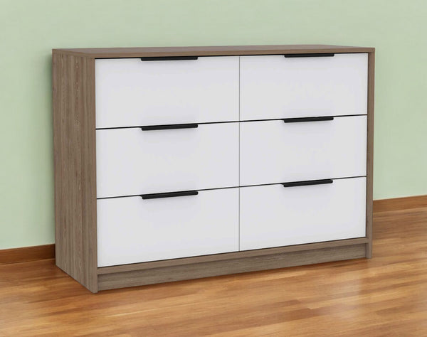Homeroots 42" Brown And White Four Drawer Dresser  Manufactured Wood 403751