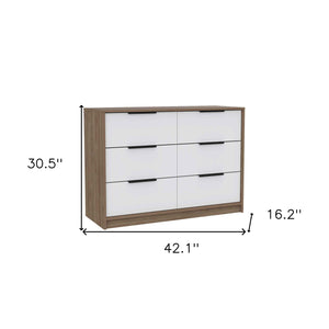Homeroots 42" Brown And White Four Drawer Dresser  Manufactured Wood 403751