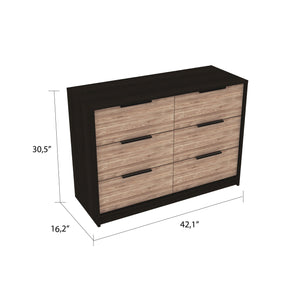 Homeroots 42" Brown And Black Four Drawer Dresser  Manufactured Wood 403752