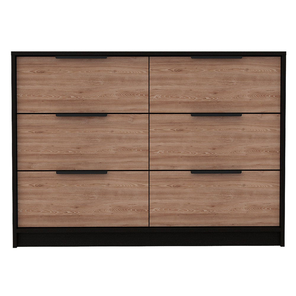 Homeroots 42" Brown And Black Four Drawer Dresser  Manufactured Wood 403752