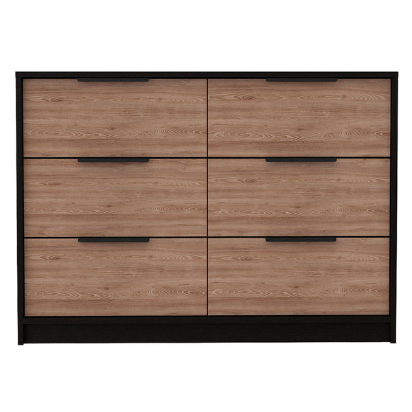 Homeroots 42" Brown And Black Four Drawer Dresser  Manufactured Wood 403752