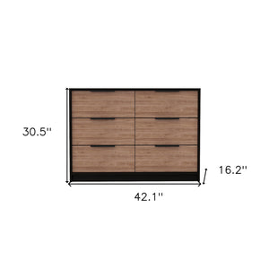 Homeroots 42" Brown And Black Four Drawer Dresser  Manufactured Wood 403752