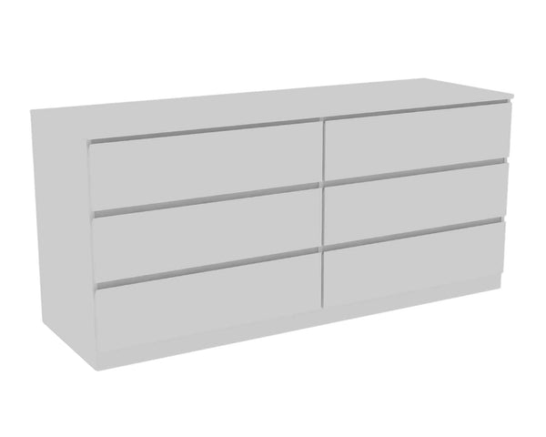 Homeroots 60" White Six Drawer Double Dresser  Manufactured Wood 403758