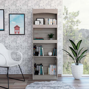 HomeRoots 71" Three Tier Bookcase with Doors - Durable, Space-Saving Storage for Books & Décor in Any Room 403759
