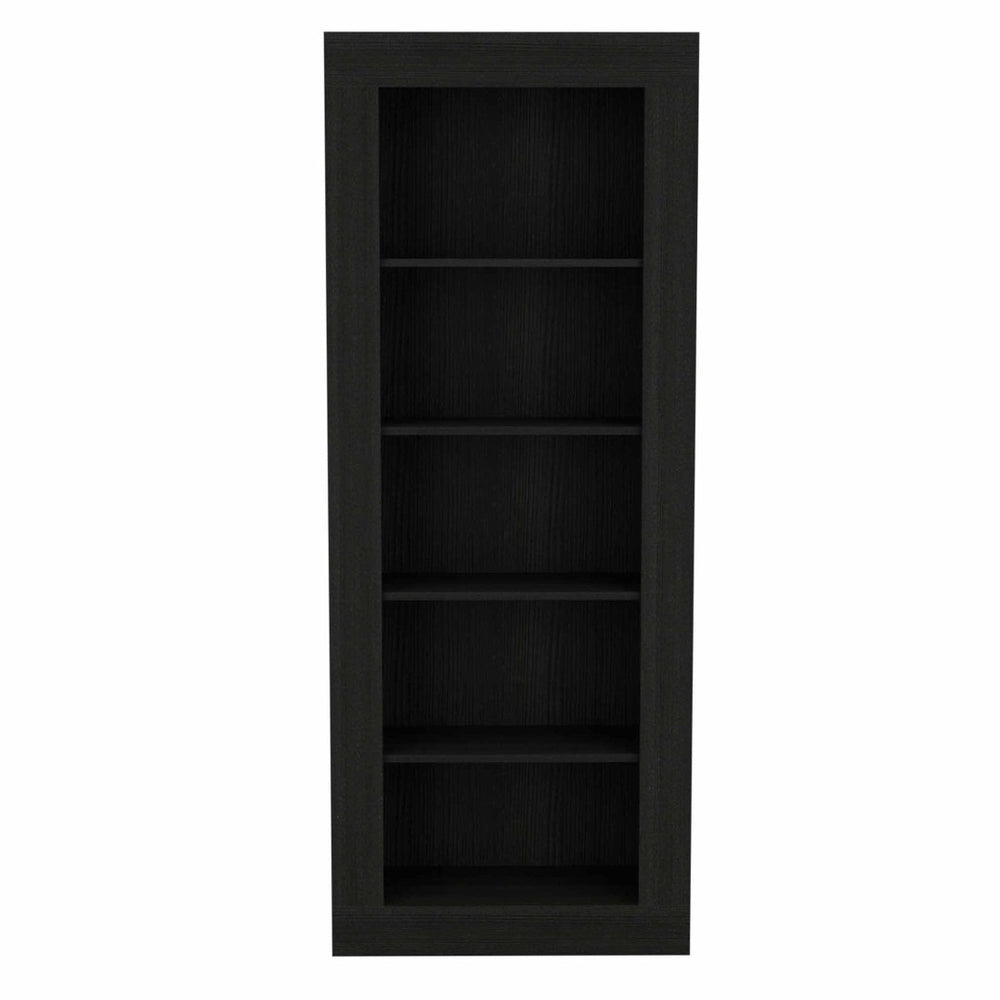 HomeRoots Black Five-Tier Bookcase – Stylish Vertical Storage for Books, Décor, and Organizers in Any Space 403760