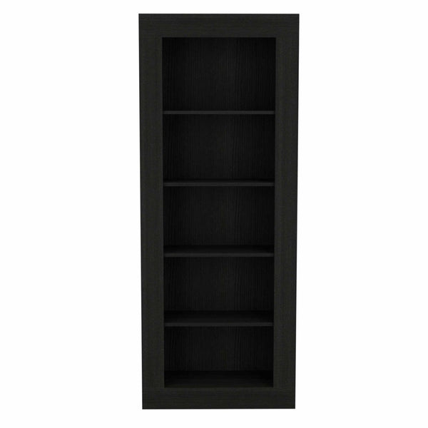HomeRoots Black Five-Tier Bookcase – Stylish Vertical Storage for Books, Décor, and Organizers in Any Space 403760