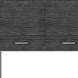 Homeroots 79" Gray Pantry Cabinet With Three Storage Shelves  Particle Board 403763