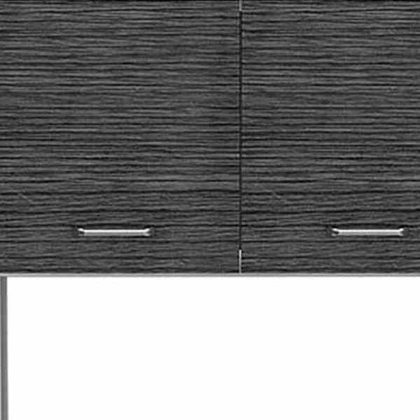 Homeroots 79" Gray Pantry Cabinet With Three Storage Shelves  Particle Board 403763