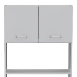 Homeroots 79" White Pantry Cabinet With Three Shelves  Particle Board 403764