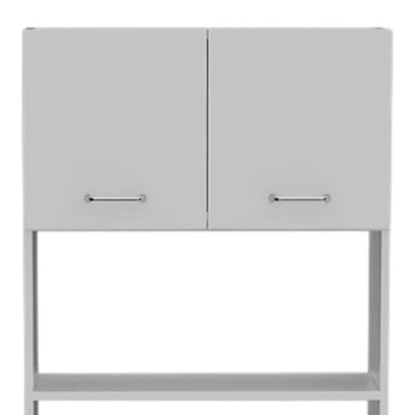 Homeroots 79" White Pantry Cabinet With Three Shelves  Particle Board 403764