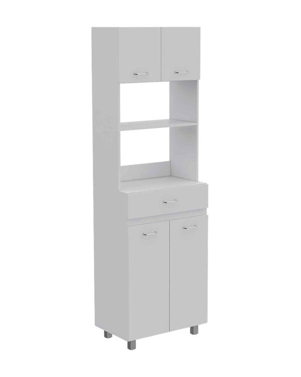Homeroots 79" White Pantry Cabinet With Three Shelves  Particle Board 403764