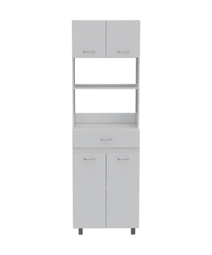 Homeroots 79" White Pantry Cabinet With Three Shelves  Particle Board 403764