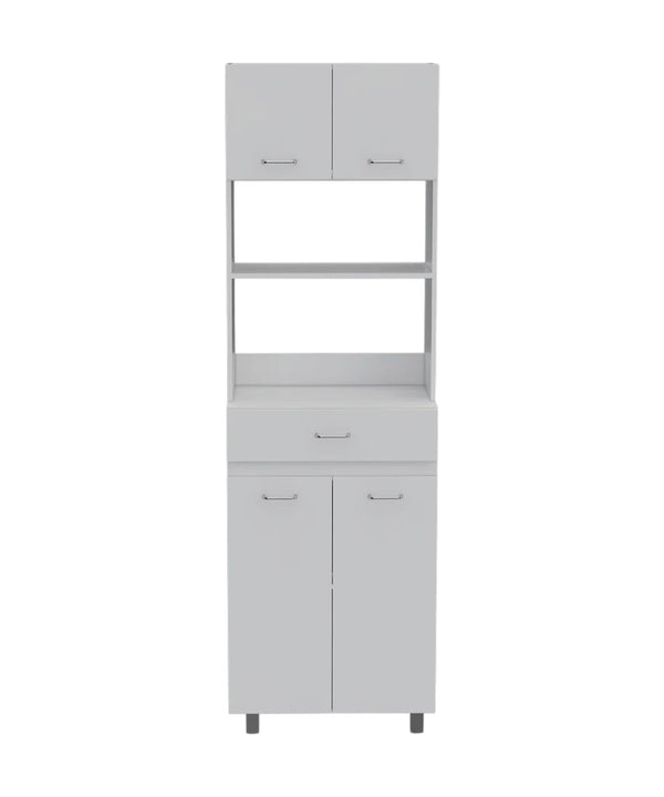 Homeroots 79" White Pantry Cabinet With Three Shelves  Particle Board 403764