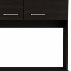 Homeroots 71" Modern Black Pantry Cabinet With Three Storage Shelves  Particle Board 403765