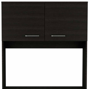 Homeroots 71" Modern Black Pantry Cabinet With Three Storage Shelves  Particle Board 403765