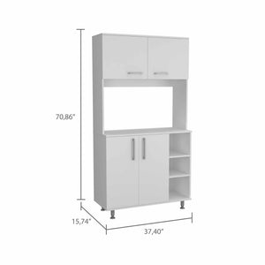 Homeroots 71" Modern White Pantry Cabinet With Five Shelves  Particle Board 403766